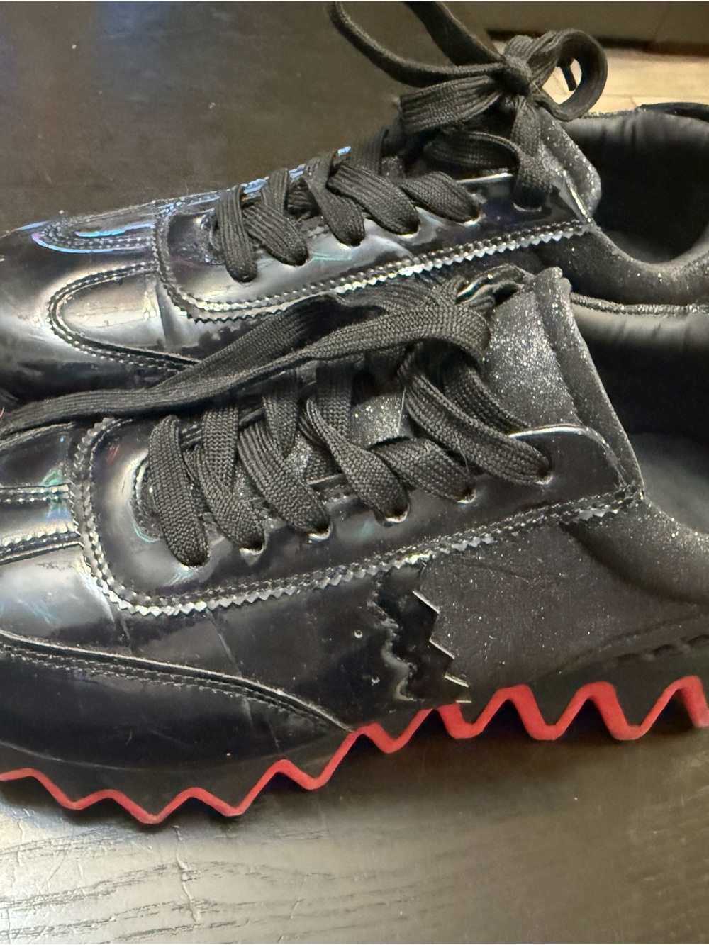 Men's Black Christian Louboutin LoubiShark Sneakers
